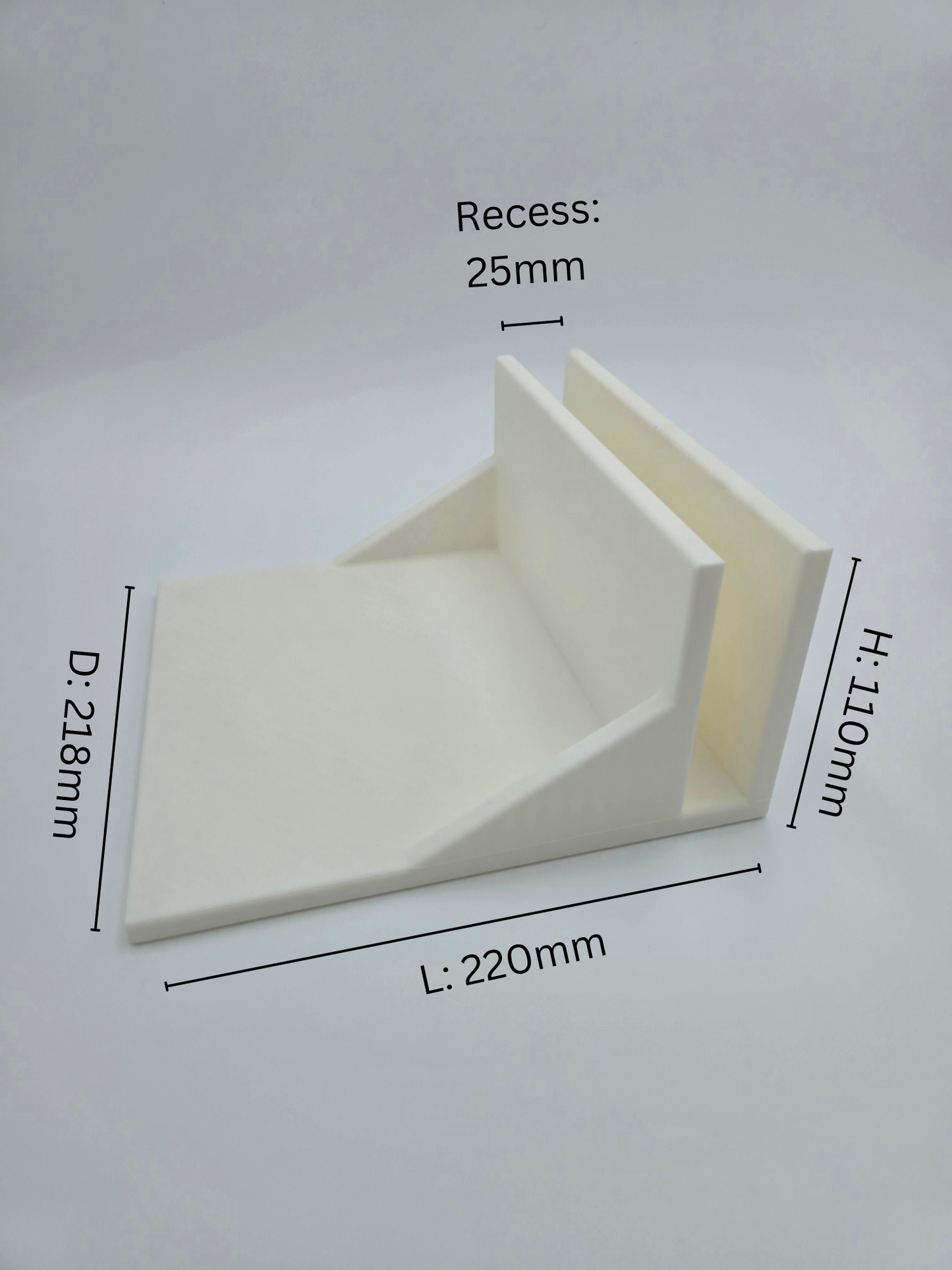 Bedside tray, 2.5cm recess